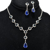 94590, TEARDROP ACCENT RHINESTONE NECKLACE, WEDDING, BRIDAL, PROM