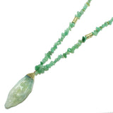 94600, NATURAL CUT SEMI PRECIOUS STONE LONG PENDANT NECKLACE
