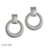 94603, ROUND TEXTURED METAL CLIP ON EARRING