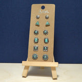 Western Geometric Concho Accent Stud Earring SET - view 3