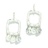 94617, GEOMETRIC HAMMERED METAL EARRING