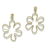 94619, TEXTURED FLOWER CUT OUT METAL EARRING