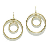 Textured Double Round Metal Earring