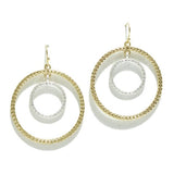 Textured Double Round Metal Earring - view 3