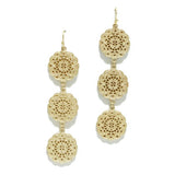 Filigree Round Metal Drop Dangle Earring