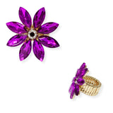 94632, FLOWER RHINESTONE STRETCH RING