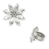 94632, FLOWER RHINESTONE STRETCH RING
