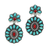 Western Concho Turquoise Stone Earring