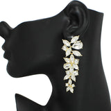 94673, MULTI SHAPE RHINESTONE EARRING, WEDDING, BRIDAL, PROM