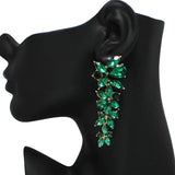 94673, MULTI SHAPE RHINESTONE EARRING, WEDDING, BRIDAL, PROM