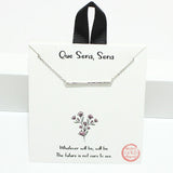 94708, GOLD DIPPED, "QUE SERA SERA" DAINTY CUBIC ZIRCONIA BAR NECKLACE