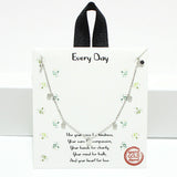 94713, WHITE GOLD DIPPED, "EVERY DAY" DAINTY ROUND CHARM STATION NECKLACE