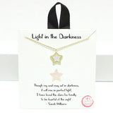94714, GOLD DIPPED, "LIGHT IN THE DARKNESS" STAR CHARM NECKLACE