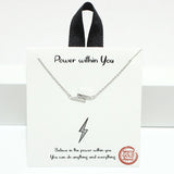 94715, GOLD DIPPED, "POWER WITHIN YOU" DAINTY LIGHTNING BOLT NECKLACE