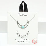 94716, WHITE GOLD DIPPED, "THE MOON" CRESCENT NECKLACE