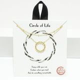 94718, GOLD DIPPED, "CIRCLE OF LIFE" DOUBLE LAYERED NECKLACE
