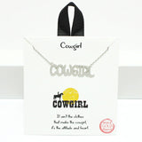 94720, GOLD DIPPED, "COWGIRL" WORD NECKLACE, WESTERN