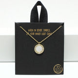 94726, GOLD DIPPED, DAINTY ROUND CZ PENDANT NECKLACE