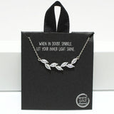 94729, GOLD DIPPED, MARQUISE CUBIC ZIRCONIA ACCENT NECKLACE