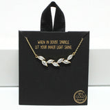 94729, GOLD DIPPED, MARQUISE CUBIC ZIRCONIA ACCENT NECKLACE