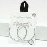 94731, 45MM TEXTURED ROUND HOOP HYPOALLERGENIC EARRING/STERLING SILVER POST