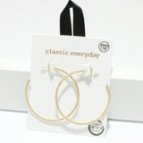 94731, 45MM TEXTURED ROUND HOOP HYPOALLERGENIC EARRING/STERLING SILVER POST
