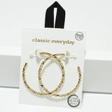 94733, 45MM FIGARO CHAIN ROUND HOOP HYPOALLERGENIC EARRING/STERLING SILVER POST