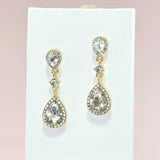 94755, TEARDROP RHINESTONE ACCENT EARRING