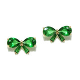 94756, BOW CUBIC ZIRCONIA STUD EARRING