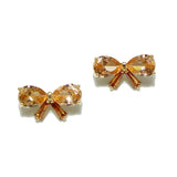 94756, BOW CUBIC ZIRCONIA STUD EARRING