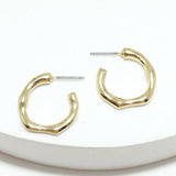 94765, HAMMERED METAL HOOP EARRING