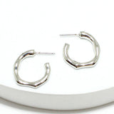 94765, HAMMERED METAL HOOP EARRING
