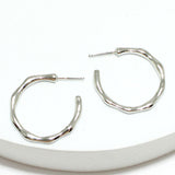 94766, HAMMERED METAL HOOP EARRING