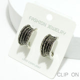 94770, TEXTURED ROUND METAL EARRING