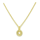94780, SMILE HAPPY FACE STAINLESS STEEL PENDANT NECKLACE