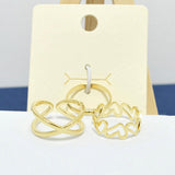 94790, HEART & X ACCENT BRASS CUFF RING SET