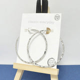 94809, 55MM TEXTURED ROUND HOOP HYPOALLERGENIC EARRING/STERLING SILVER POST