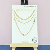 94814, DAINTY HANDMADE BRASS NECKLACE 3PCS NECKLACE SET