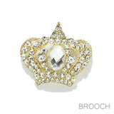 94817, CROWN RHINESTONE PIN BROOCH