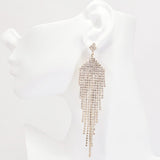94839, CUBIC ZIRCONIA ACCENT PAVE RHINESTONE DROP EARRING, WEDDING, BRIDAL, PROM