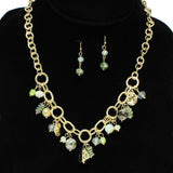 94843, HANDMADE HAMMERED WITH MIXED CHARM NECKLACE