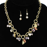 94843, HANDMADE HAMMERED WITH MIXED CHARM NECKLACE