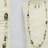 94844, HANDMADE RESIN STONE WITH BEADED LONG NECKLACE