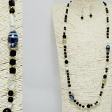 94844, HANDMADE RESIN STONE WITH BEADED LONG NECKLACE