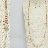94845, HANDMADE RESIN STONE WITH BEADED LONG NECKLACE
