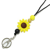 94859, RUBBER FINISHED SUNFLOWER ID TAG NECKLACE