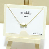 94874, 14K GOLD DIPPED, DAINTY SQUARE SLIDE CHARM NECKLACE