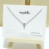 White Gold Dipped, Dainty KEY Slide Charm Necklace