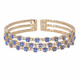 94911, CUBIC ZIRCONIA WITH RHINESTONE CUFF BRACELET