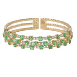 94911, CUBIC ZIRCONIA WITH RHINESTONE CUFF BRACELET